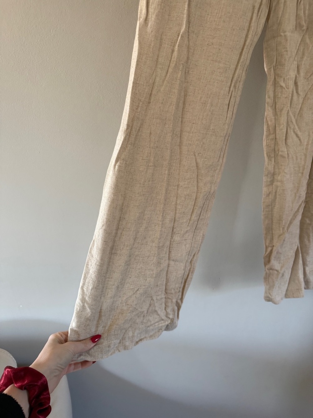 Thread & Supply | Lightweight Cream Linen-Blend Wide Leg Pants - Picture 4 of 6